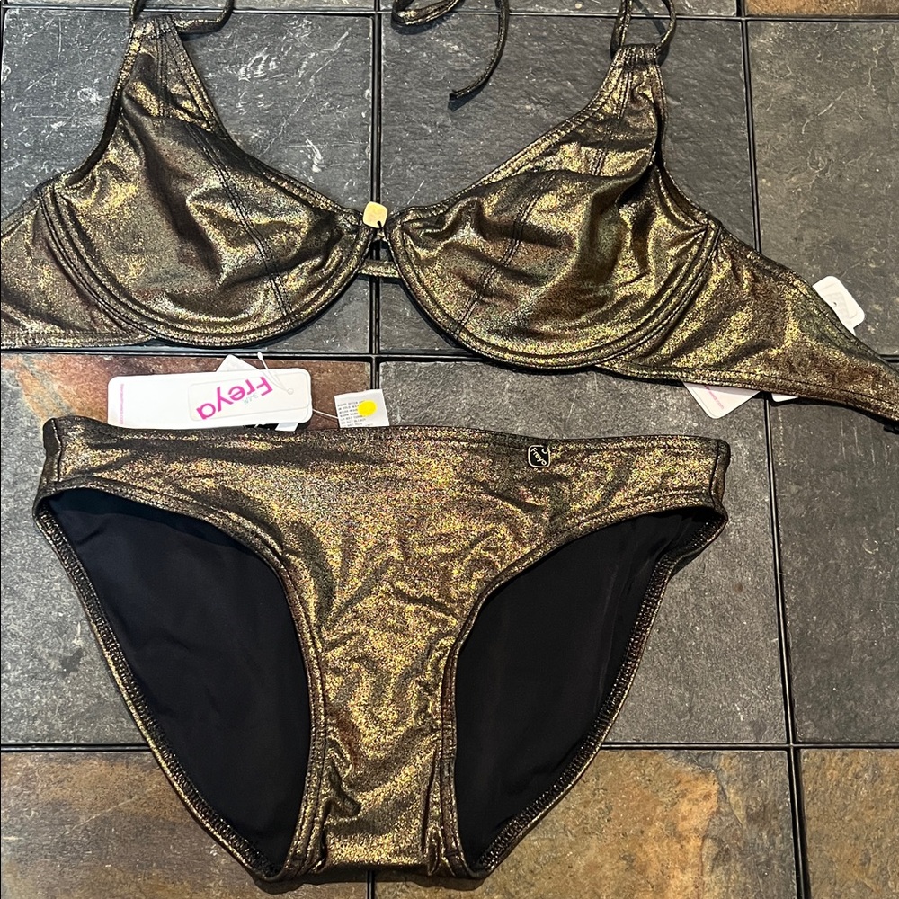 Freya Black and Gold Halter Bra - Picture 9 of 9